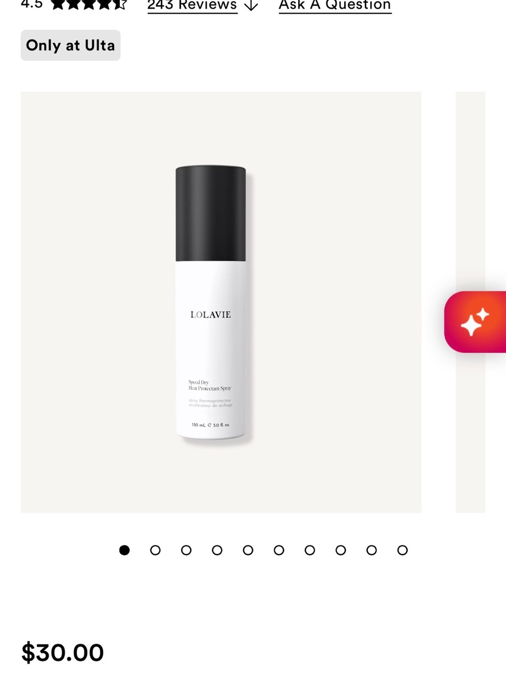Lolavie Speed Dry Heat Protectant Spray — NEW!